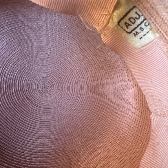 1950s/60s Soft, Muted Pink Straw Fascinator Hat w/Birdcage Veil & Pink Feathers‎ - Picture 9 of 9